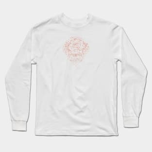 Rosegold Rose Floral Ink Design Long Sleeve T-Shirt